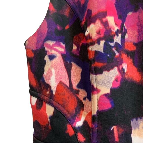 Cynthia Rowley Dark Pink and Purple Floral Mini Party Dress - Picture 3 of 9